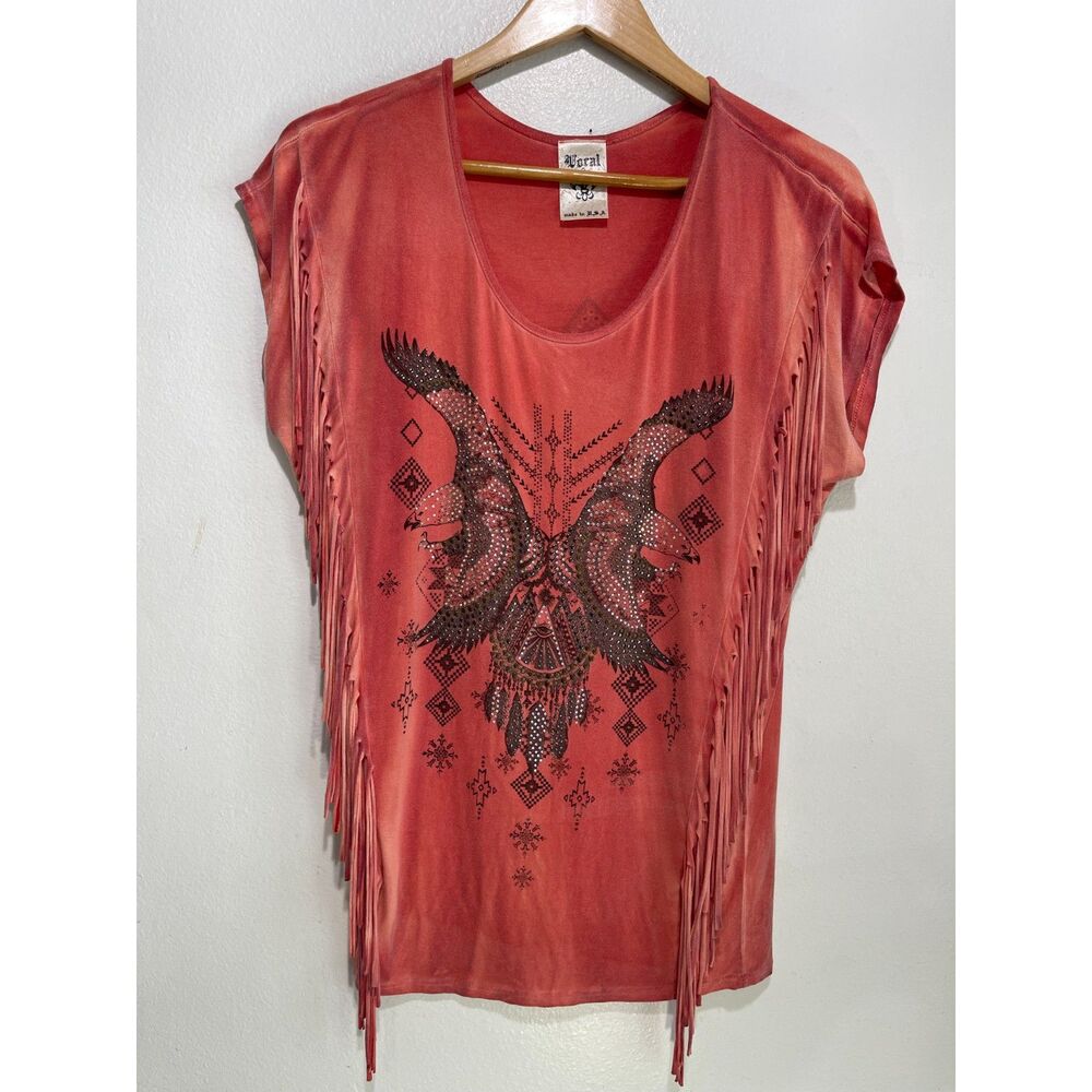 Vocal made in USA top t shirt southwestern eagles summer country women S